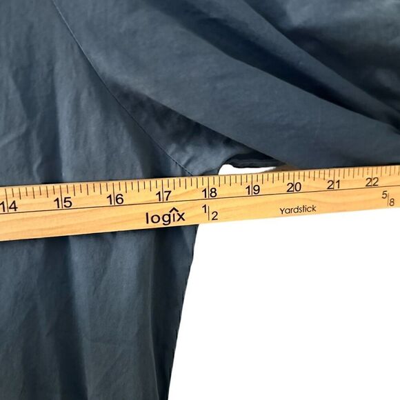 Ali Golden Blue Cotton Button Up Short Sleeve Tiered Ruffled Maxi Dress Size S - Picture 7 of 11